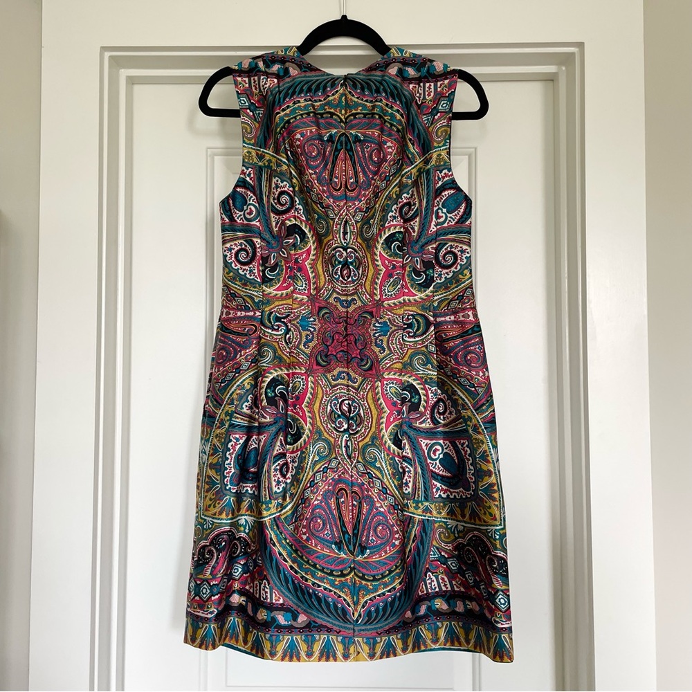 Nanette Lenore Gotham Stakes Paisley Silk Mini Shift Dress - Size 8 - Picture 5 of 12